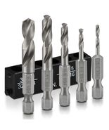 5 pcs Stubby Drill Bit Set for Metal Quick Change 1/4&quot; Hex Shank  W/Holder - $23.83 CAD