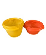 Tupperware 2 piece Bowl Sealing with Lid Orange 1323-6 Yellow 888-20 - £9.67 GBP