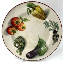 Williams Sonoma Jardin Potager 16&quot; Chop Plate Round Platter Italy Vegetable READ - £100.66 GBP