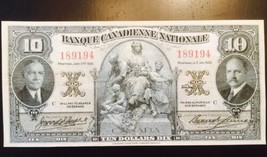 Reproduction Copy 1935 Banque Nationale Montréal Québec Chartered Bank Note - £3.18 GBP