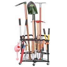 Garden Tool Organizer With Wheels And Storage Hooks, Rolling Corner Tool... - £117.79 GBP