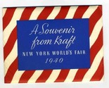 Souvenir Packet KRAFT Cheese Company New York World&#39;s Fair 1940 - $29.67
