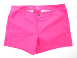 a.n.a Mid-Rise Shorts Women&#39;s Size 16 Pink Flat Front Twill - $21.78