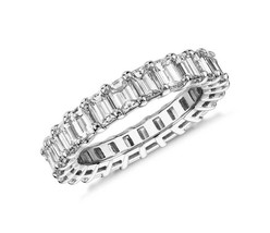 Platinum Emerald cut Diamond Full Eternity Ring Claw Set 8.50 cts GIA G/SI - $23,304.59