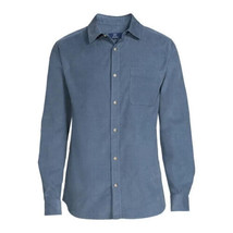 George Men&#39;s Corduroy Shirt with Long Sleeves, Weathered Blue Size L(42-44) - $24.74