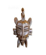 West African Vintage Tribal Ivory Coast Small Senufo Mask with Man on Head - $95.73 CAD