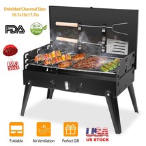 Bbq Barbecue Grill Fold Portable Charcoal Stove Camping Garden Outdoor Bbq Set - £44.09 GBP