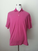 POLO Golf Ralph Lauren Men Size M Short Sleeve Cotton Shirt  Red White Stripes  - £38.60 GBP