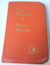 Gideons New Testament Psalms Proverbs Bible Pocket Orange Prayer Book Unused - £7.71 GBP