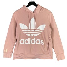 Adidas Originals Women&#39;s Trefoil Logo Pullover Hoodie Pale Pink Size Small - £15.60 GBP