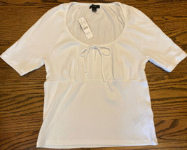 NEW JCrew Women’s Tie-Front Vintage Rib T-shirt White Size Large NWT - £22.40 GBP