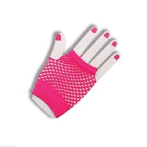 Short Pink Fingerless Fishnet Gloves 80&#39;s To The Maxx Punk Rocker Goth - £4.65 GBP