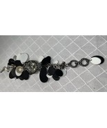 Women Quartz Watch Black+ White Beads Silver tone Beaded Toggle Bracelet - $30.51 CAD
