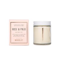 Woodlot Rose + Palo Santo Candle Glass Jar Soy &amp; Coconut Wax Floral Scent with E - £30.79 GBP