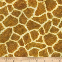 Matte&#39; Jersey Giraffe Skin Spots Animal Print Gold Fabric by the Yard D342.27 - £11.95 GBP