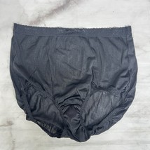 Vintage HANES Elegant Shiny Soft Black 100% Nylon Lace Waist Panties Size 8 New - £18.47 GBP