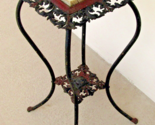 19th Century American Victorian Cast Iron Marble Top Lamp Plant Stand  - $494.01