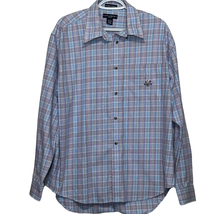 Ivy Crew Men&#39;s Wrinkle Resistant Purple Blue Long Sleeve Button Down Size L - £14.46 GBP