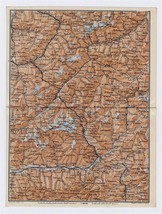 1911 Antique Map Of Graubuenden Albula Alps Silvretta Switzerland Italy - £16.94 GBP