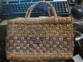 Vintage Basket Weave Purse Handbag - £13.98 GBP