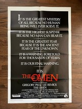 Richard Donner&#39;s THE OMEN (1976) Style E One-Sheet Gregory Peck &amp; Lee Re... - $95.00