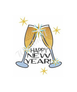 Happy New Year Toast- Machine Embroidery Design - £2.74 GBP
