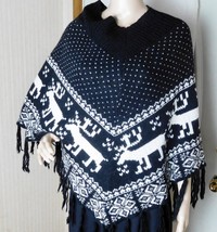 Steve Madden Women&#39;s Nordic Poncho One Size Fits Most  Acrylic/Wool Blend - £18.00 GBP