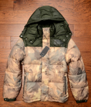 Armani Exchange A|X $330 Men&#39;s Detachable Hood &amp; Sleeves Camo Puffer Jacket S - £122.65 GBP