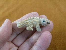 Y-LIZ-IG-21) white baby IGUANA LIZARD carving SOAPSTONE Peru gem FIGURIN... - £6.78 GBP