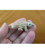 Y-LIZ-IG-21) white baby IGUANA LIZARD carving SOAPSTONE Peru gem FIGURIN... - $11.78 CAD