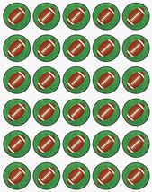 30 Precut Football Themed Edible Wafer Precut 1.45&quot; Cupcake, Cookie Toppers -07 - £11.56 GBP