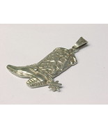 COWBOY BOOT with SPUR PENDANT in Sterling Silver - Vintage - £35.58 GBP