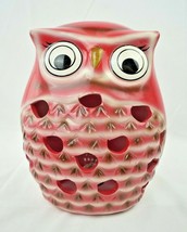 Vintage Red Decorative Owl Ceramic Accent Table Lamp - £36.58 GBP