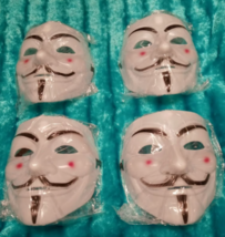 4 Pack V for Vendetta Anonymous Guy Fawkes Plastic Mask Brand New Free S... - £13.48 GBP