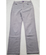 NYDJ Straight Leg Jeans Womens 4 Gray Denim Cotton Charcoal Wash Stretch... - $29.04 CAD