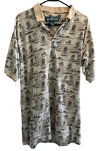 Vtg 90&#39;s Big Dogs Golf Polo Shirt Men’s Size XL All Over Print AOP Golfi... - $28.50