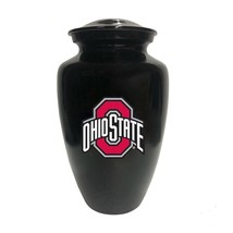 Large/Adult 220 Cubic Inch Ohio State Buckeyes Black Aluminum Cremation Urn - £207.78 GBP