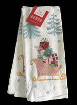 Martha Stewart Pink Sleigh Sled Presents Dish Towels Set of 2 Christmas ... - $24.49