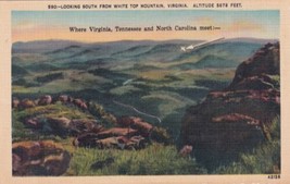 South From White Top Mountain Virginia Where TN &amp; NC Meet Postcard D58 - £2.35 GBP