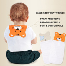 2PCS Refined Infant Back Sweat Towel 4 Layer Cotton Gauze  - £11.87 GBP