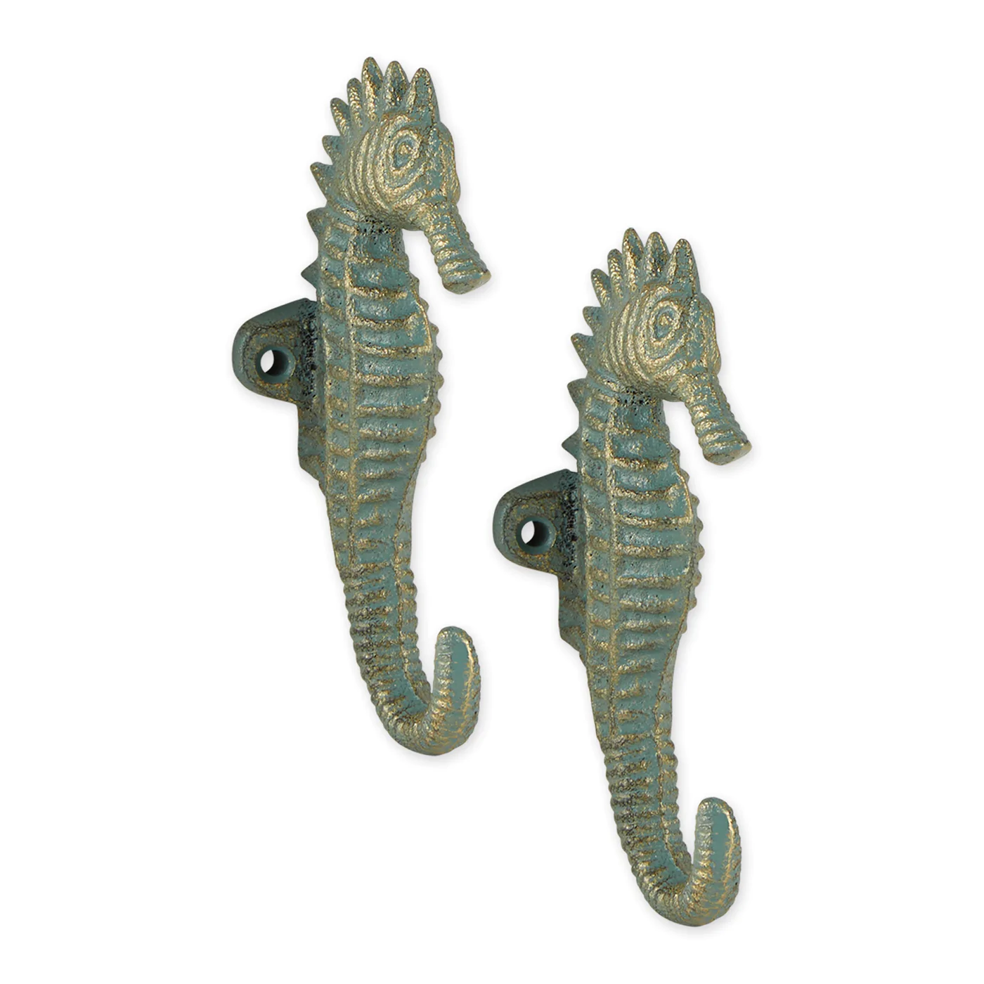  Aquamarine Seahorse Hook Set/2  - £20.32 GBP