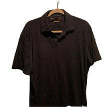Perry Ellis Short Sleeves Collar Black Shirt Medium #24-0300 - $15.90