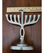 Stylish Hand Cast Polished Aluminum Menorah Hanukkah 8.75&quot;x 9&quot; FREE SHIP... - $39.99