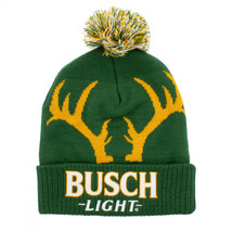 Busch Light Hunting Antlers Beanie with Pom Green - £24.21 GBP