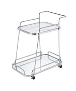 Aegis Serving Cart, Clear Glass &amp; Chrome Finish - $238.57 CAD