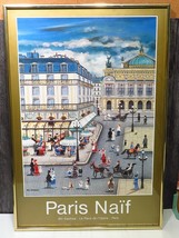 Framed Bin Kashiwa Paris Naif France Opera House Grand Hotel Print 24.5&quot; x16.75&quot; - £69.63 GBP