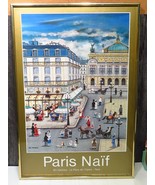 Framed Bin Kashiwa Paris Naif France Opera House Grand Hotel Print 24.5&quot;... - £68.83 GBP