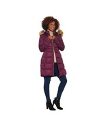 Nuage Stretch Puffer Coat w/ Removable Hood &amp; Faux Fur in Dark Purple X-... - £153.28 GBP