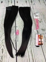 16in Straight Short 4 PCS Set Thick Clip in Hair Extensions Black - £18.78 GBP