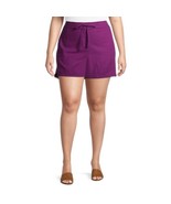 Shorts 3X women&#39;s ruffle edge high rise Linen blend relaxed fit purple - £7.00 GBP
